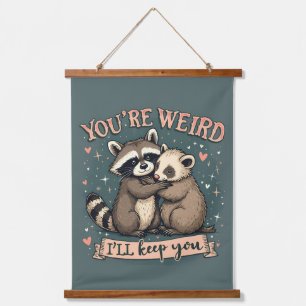 Schattigee Wasbeer en Ferret Knuffel met Grappige  Hangend Wandkleed