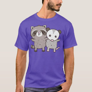 Schattigee wasbeer en opossum besties t-shirt