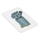 Schattigee Wasbeer en Vuilnis - Speelse Animal Art Magneet (Rechterzijde)