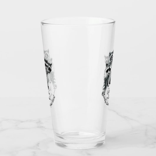 Schattigee Wasbeer Familie Quote Waterverf Dierlij Glas (Links)