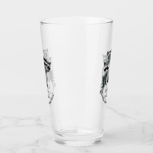 Schattigee Wasbeer Familie Quote Waterverf Dierlij Glas (Rechts)