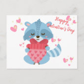 Schattigee wasbeer Gelukkige Valentijnsdag! feestd Briefkaart (Voorkant)