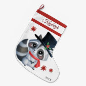 Schattigee Wasbeer Grote Kerstkous Grote Kerstsok (Voorkant (Hangend))