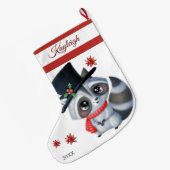 Schattigee Wasbeer Grote Kerstkous Kerstsok (Achterkant (Hangend))