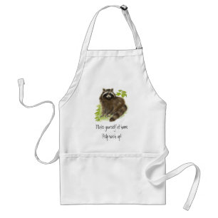 Schattigee wasbeer, Help Wash Up, Dier Standaard Schort
