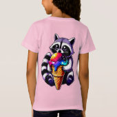 Schattigee wasbeer het eten van een space crème ke t-shirt (Achterkant)