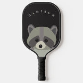 Schattigee wasbeer illustratie gepersonaliseerde n pickleball paddle (Voorkant)