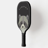 Schattigee wasbeer illustratie gepersonaliseerde n pickleball paddle (Links)