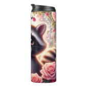 Schattigee wasbeer in een Rozen tuin Thermosbeker (Geroteerd rechts)