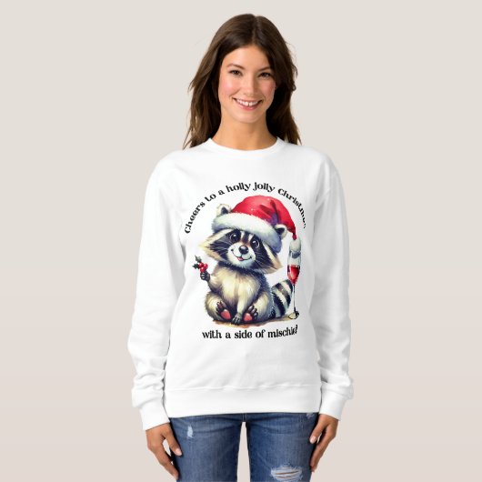 Schattigee wasbeer in Santa Hat! Trui (Voorkant volledig)