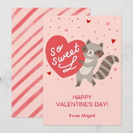 Schattigee wasbeer Kinder klaslokaal Valentijn Not Kaart