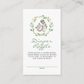 Schattigee wasbeer krans Baby shower luier Raffle Informatiekaartje (Voorkant)