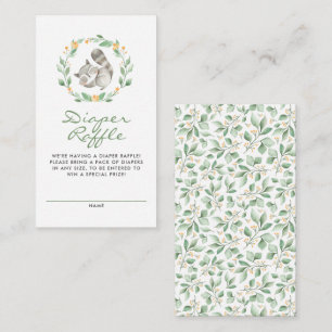 Schattigee wasbeer krans Baby shower luier Raffle Informatiekaartje