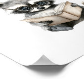Schattigee Wasbeer Lezen Poster Print (Hoek)