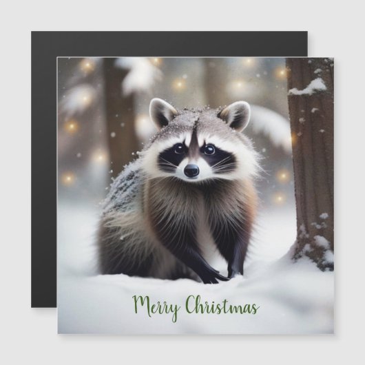 Schattigee wasbeer magnetische Kaart (Voorkant / Achterkant)