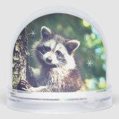 Schattigee Wasbeer op het Oerwoud Snow Wereldbol Sneeuwbol (Achterkant)