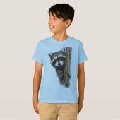 Schattigee wasbeer op het T-shirt van Tree Kinder (Voorkant volledig)