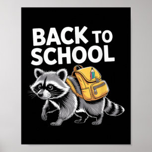 Schattigee wasbeer Terug naar school Rugzak Grappi Poster