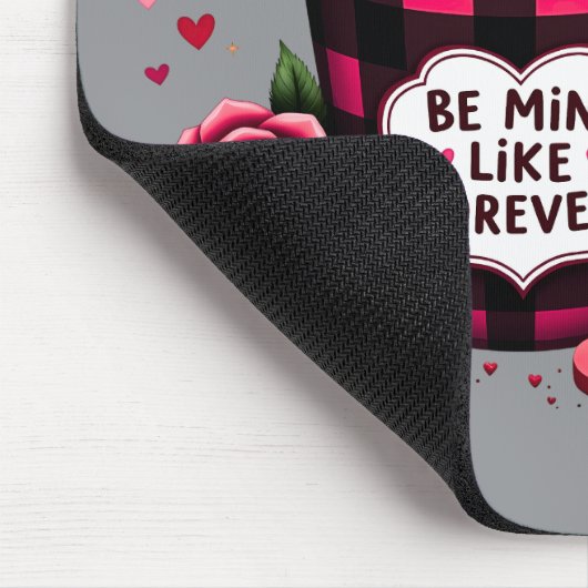 Schattigee wasbeer Valentijn Buffalo Plaid estheti Muismat (Hoek)