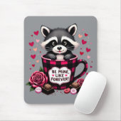 Schattigee wasbeer Valentijn Buffalo Plaid estheti Muismat (Met muis)