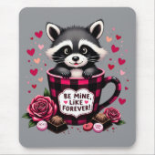 Schattigee wasbeer Valentijn Buffalo Plaid estheti Muismat (Voorkant)