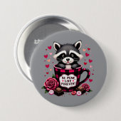 Schattigee wasbeer Valentijn Buffalo Plaid estheti Ronde Button 7,6 Cm (Voorkant /achterkant)