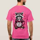 Schattigee wasbeer Valentijn Buffalo Plaid estheti T-shirt (Achterkant)