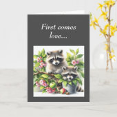 Schattigee wasberen Jubileum naar Paar Kaart (Gele Bloem)