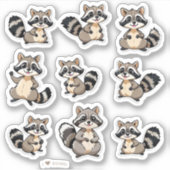 Schattigee wasberen Scrapbook Stationery Stickers (Voorkant)