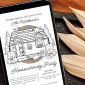 Schattigee wasberen vallen in housewarming party kaart