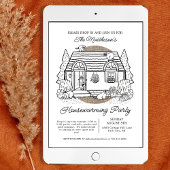 Schattigee wasberen vallen in housewarming party kaart