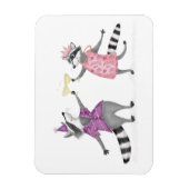 Schattigee wasberen vieren feest dierenmagneet magneet (Verticaal)