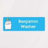 Schattigee wasmachine wasserij cartoon gepersonali labels (Design 2)