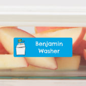 Schattigee wasmachine wasserij cartoon gepersonali labels (Aangebracht)