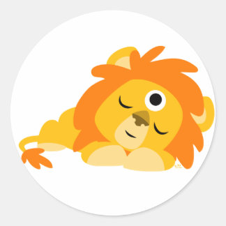 Schattigee Watchful Cartoon Leeuw sticker