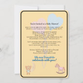 Schattigee Waterkleur Gepersonaliseerd Baby shower Kaart (Achterkant)