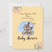 Schattigee Waterkleur Gepersonaliseerd Baby shower Kaart (Voorkant)