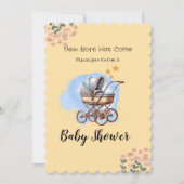 Schattigee Waterkleur Gepersonaliseerd Baby shower Kaart (Voorkant)