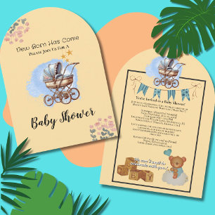 Schattigee Waterkleur Gepersonaliseerd Baby shower Kaart