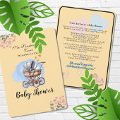 Schattigee Waterkleur Gepersonaliseerd Baby shower Kaart