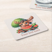 Schattigee watermeloen eland party kartonnen onderzetters (Schuin)