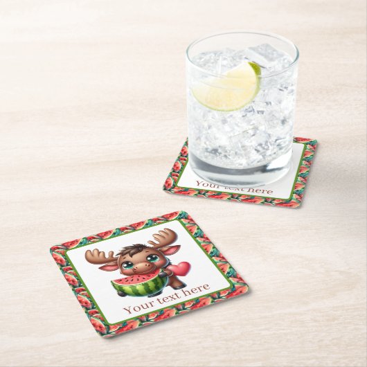 Schattigee watermeloen eland party kartonnen onderzetters (Insitu)