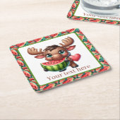 Schattigee watermeloen eland party kartonnen onderzetters (Schuin)