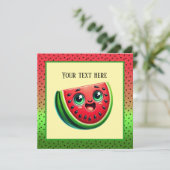 Schattigee watermeloen Festivalfeest Kaart (Staand voorkant)