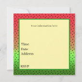 Schattigee watermeloen Festivalfeest Kaart (Achterkant)