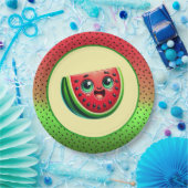 Schattigee watermeloen Festivalfeest Papieren Bordje (Feest)