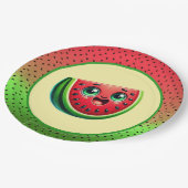 Schattigee watermeloen Festivalfeest Papieren Bordje (Gekanteld)