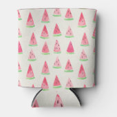 Schattigee watermeloen: naadloos waterverf patroon blikjeskoeler (Voorkant)