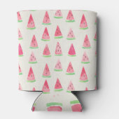 Schattigee watermeloen: naadloos waterverf patroon blikjeskoeler (Achterkant)