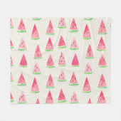 Schattigee watermeloen: naadloos waterverf patroon fleece deken (Voorkant (Horizontaal))